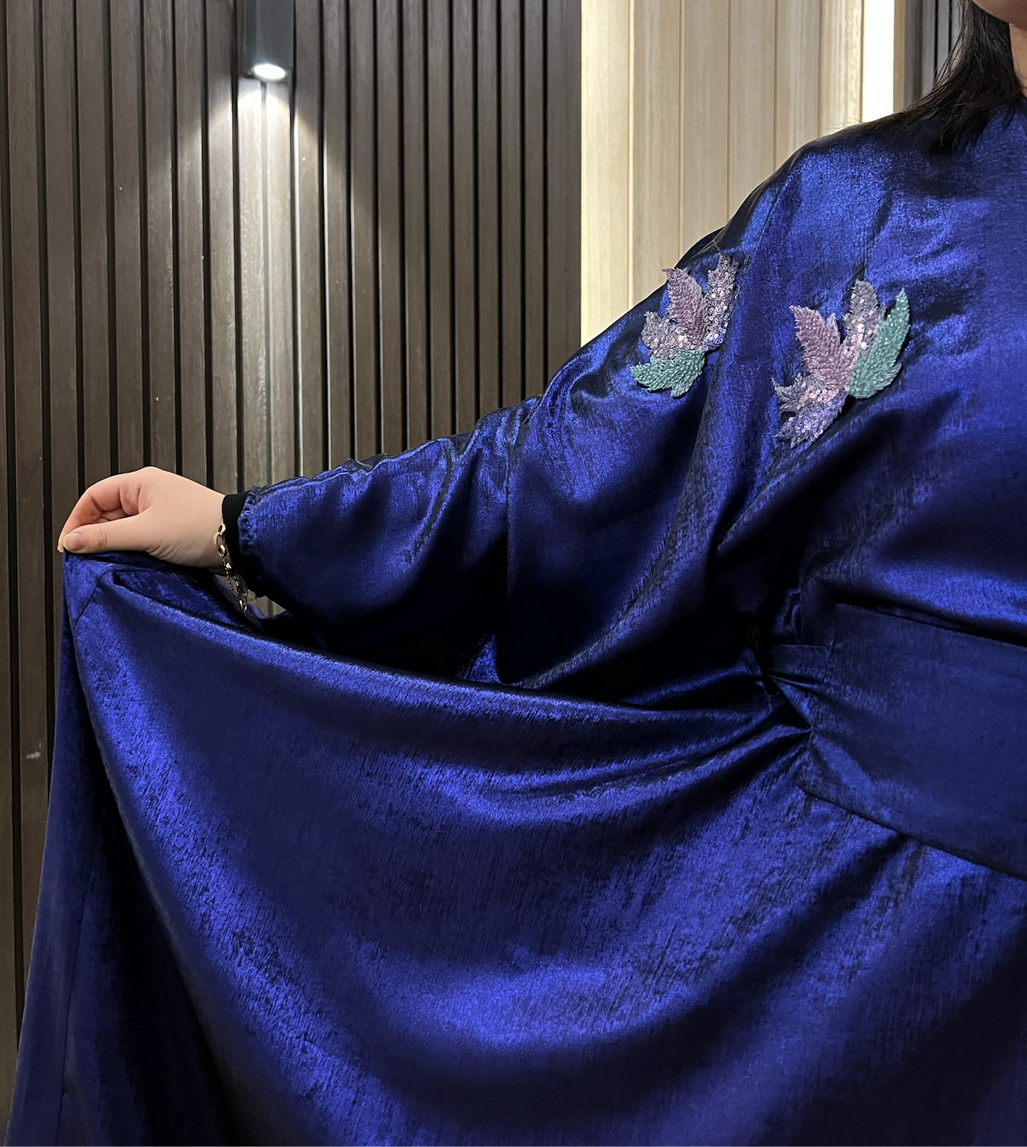 Dark Violet Shimmery Kaftan