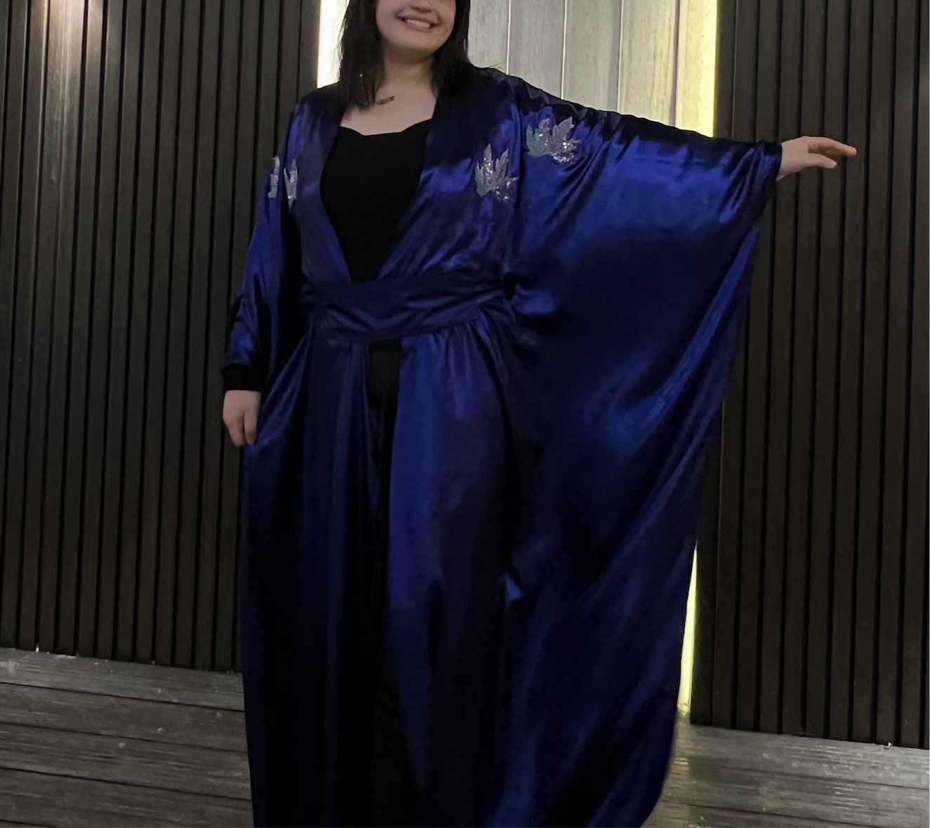 Dark Violet Shimmery Kaftan