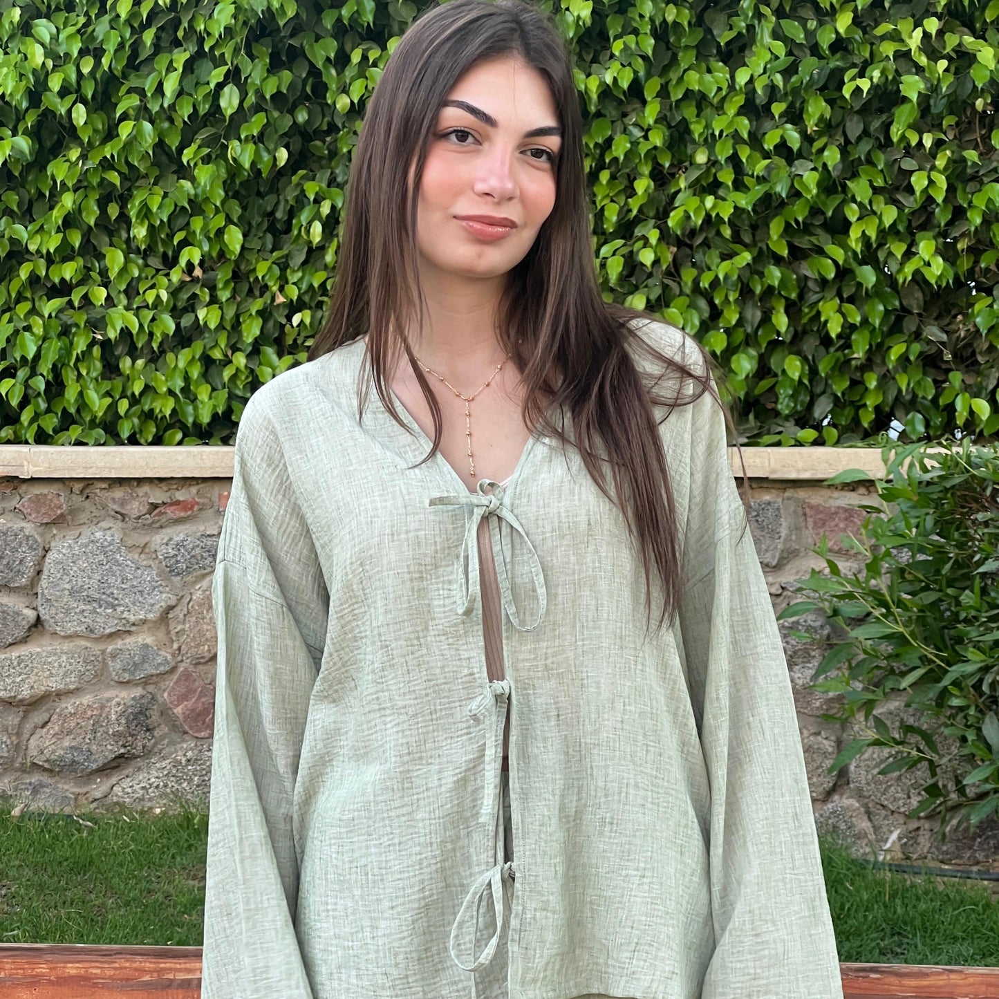 Kiwi Green Ribbon Top