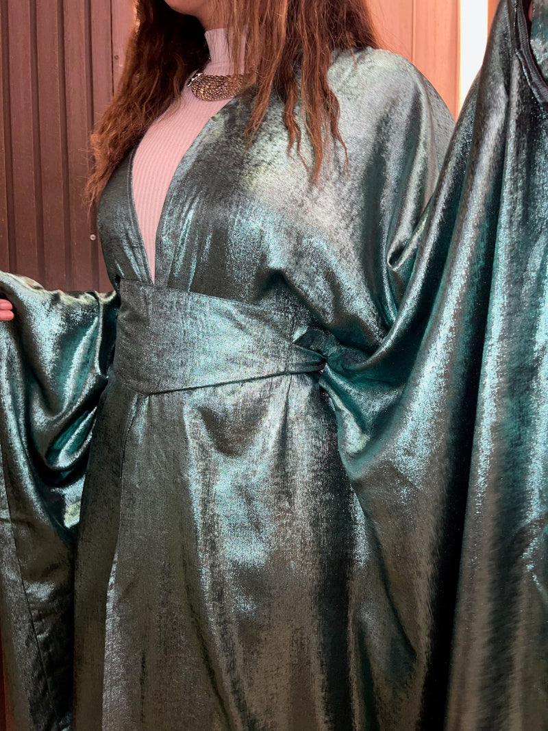 Dark Cyan Shimmery Kaftan