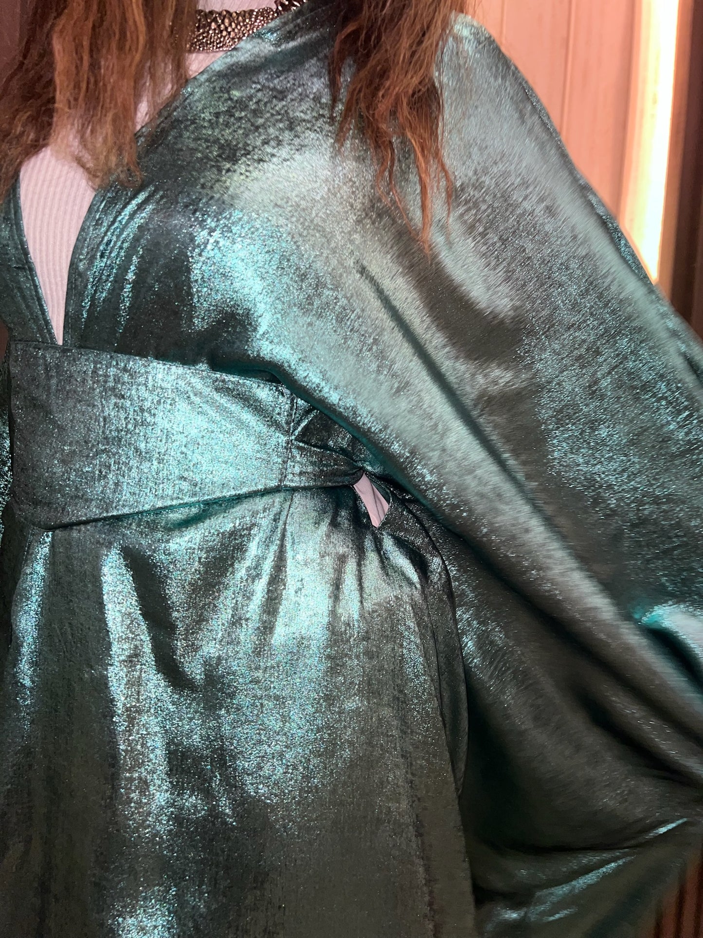 Dark Cyan Shimmery Kaftan