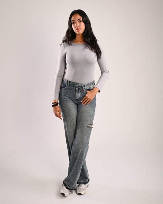 Grey Basic Bodysuit