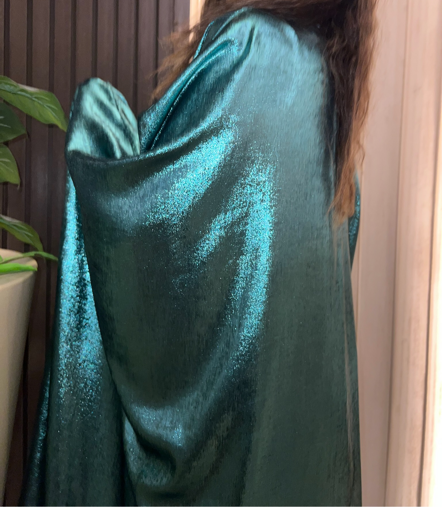 Dark Cyan Shimmery Kaftan