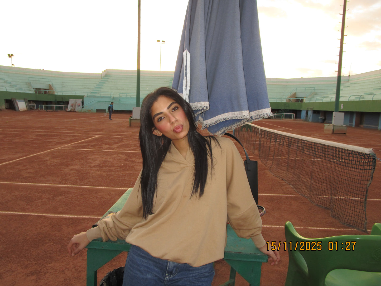 Beige V-Neck Hoodie ( unisex)