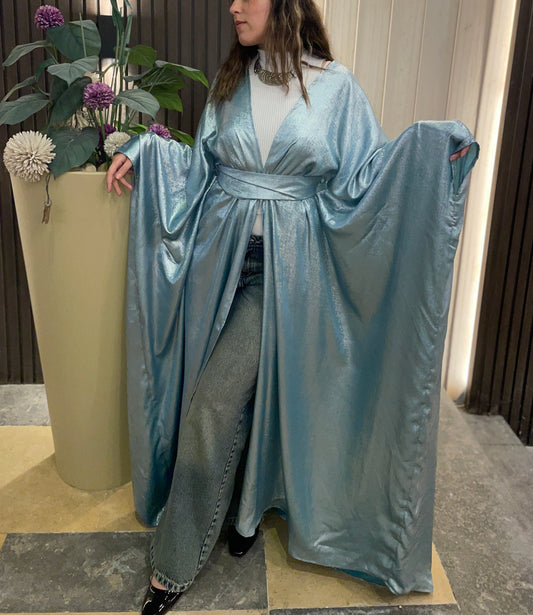 Light Turquoise Shimmery Kaftan