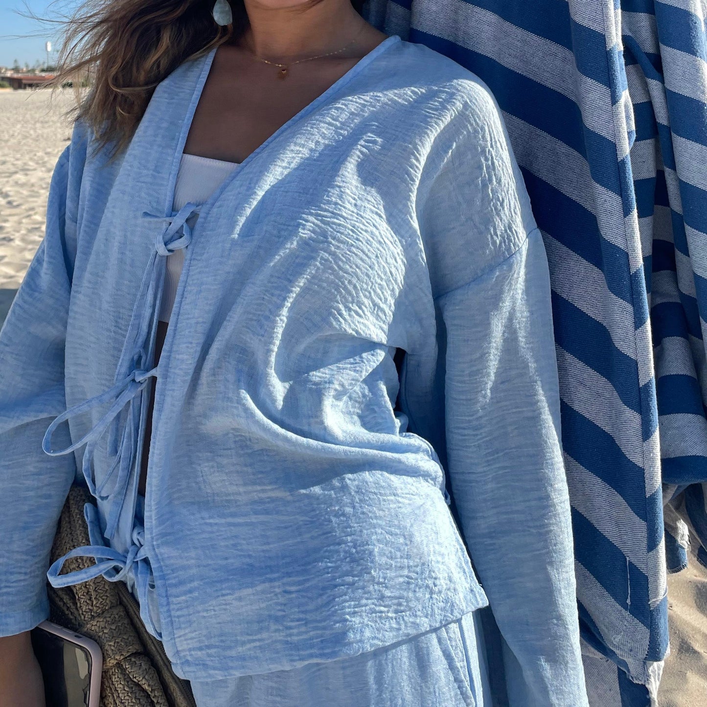 Baby Blue Linen Pants