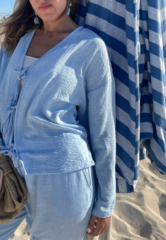 Baby Blue Ribbon Top