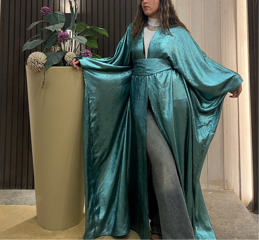 Dark Cyan Shimmery Kaftan