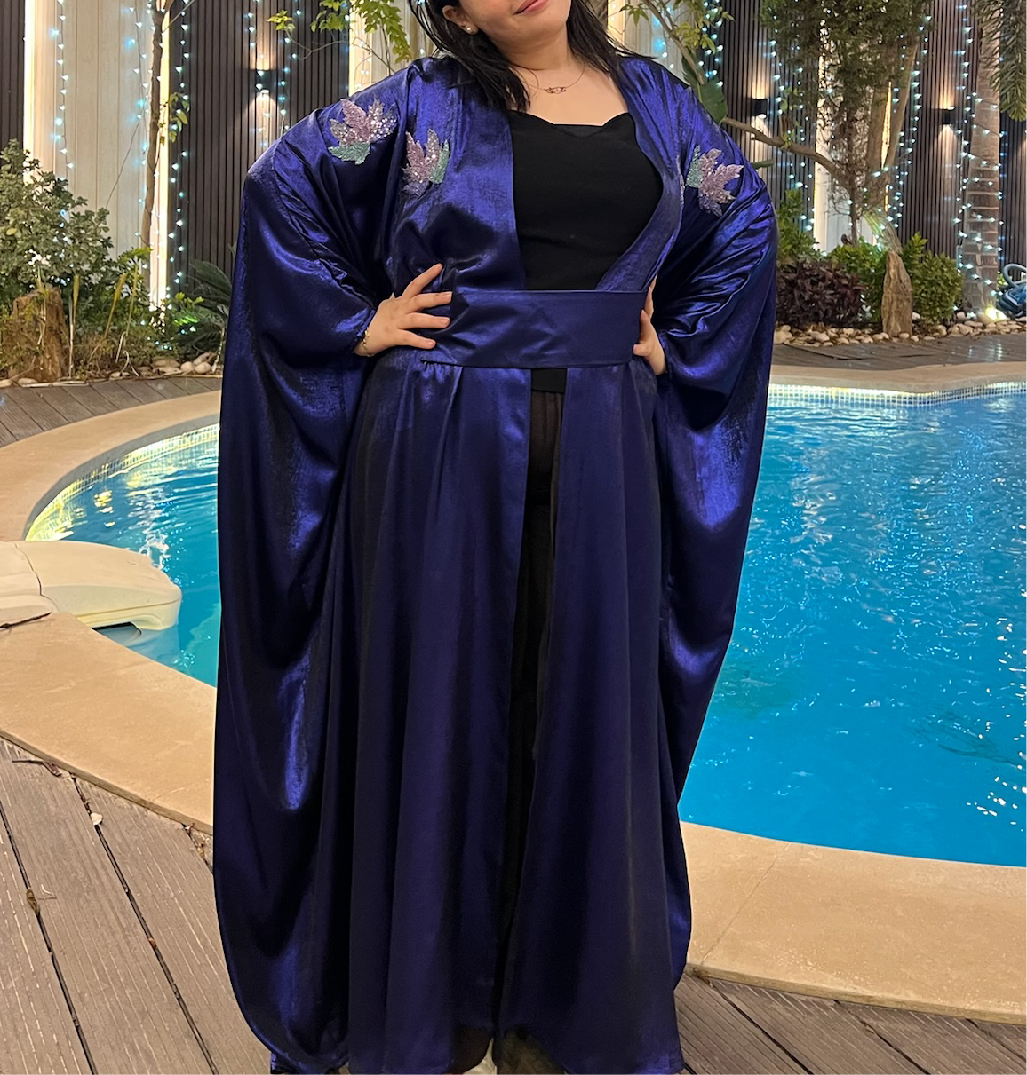 Dark Violet Shimmery Kaftan