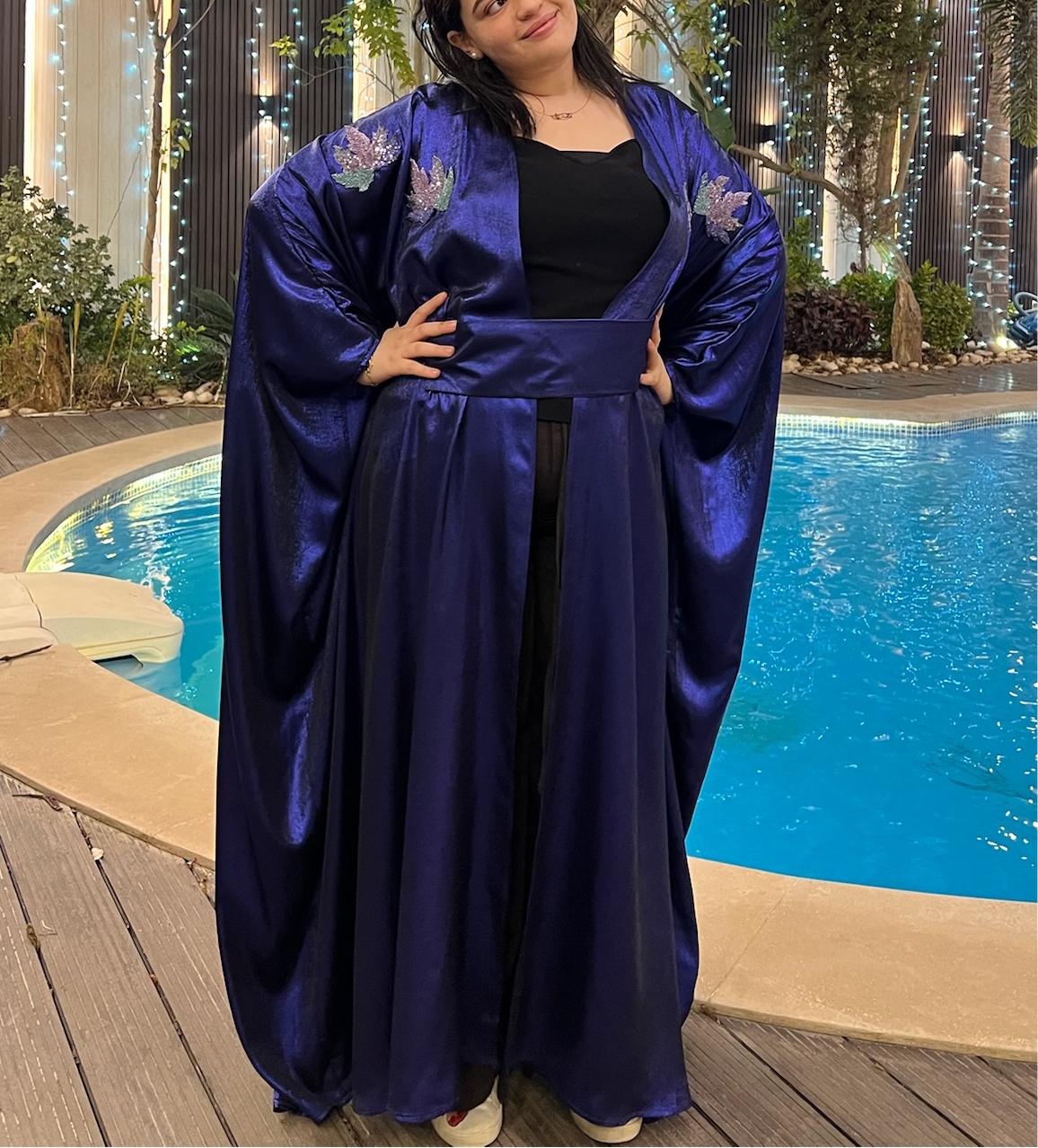 Dark Violet Shimmery Kaftan