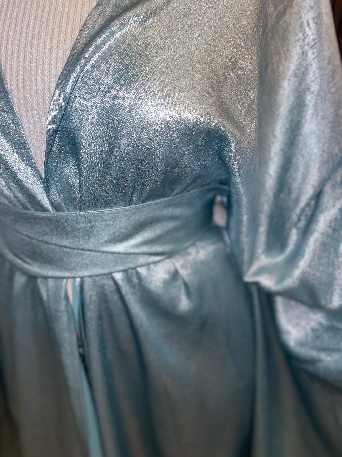 Light Turquoise Shimmery Kaftan