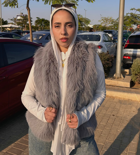 Grey Furry Vest ( Preorder )