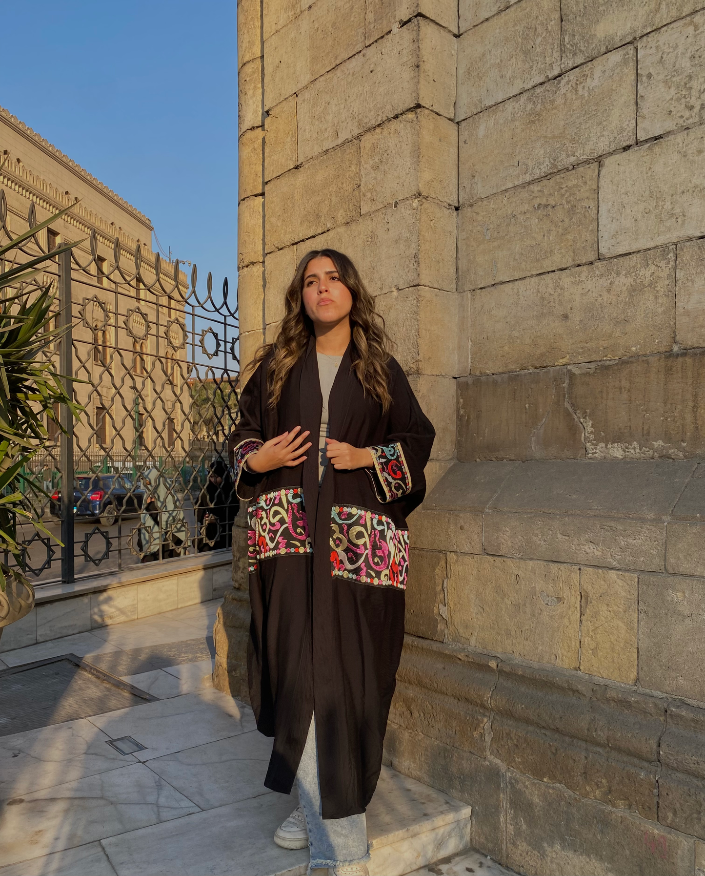 Midnight Script Linen Kaftan