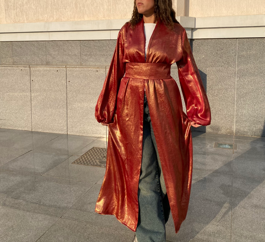 Red Shimmery Kaftan