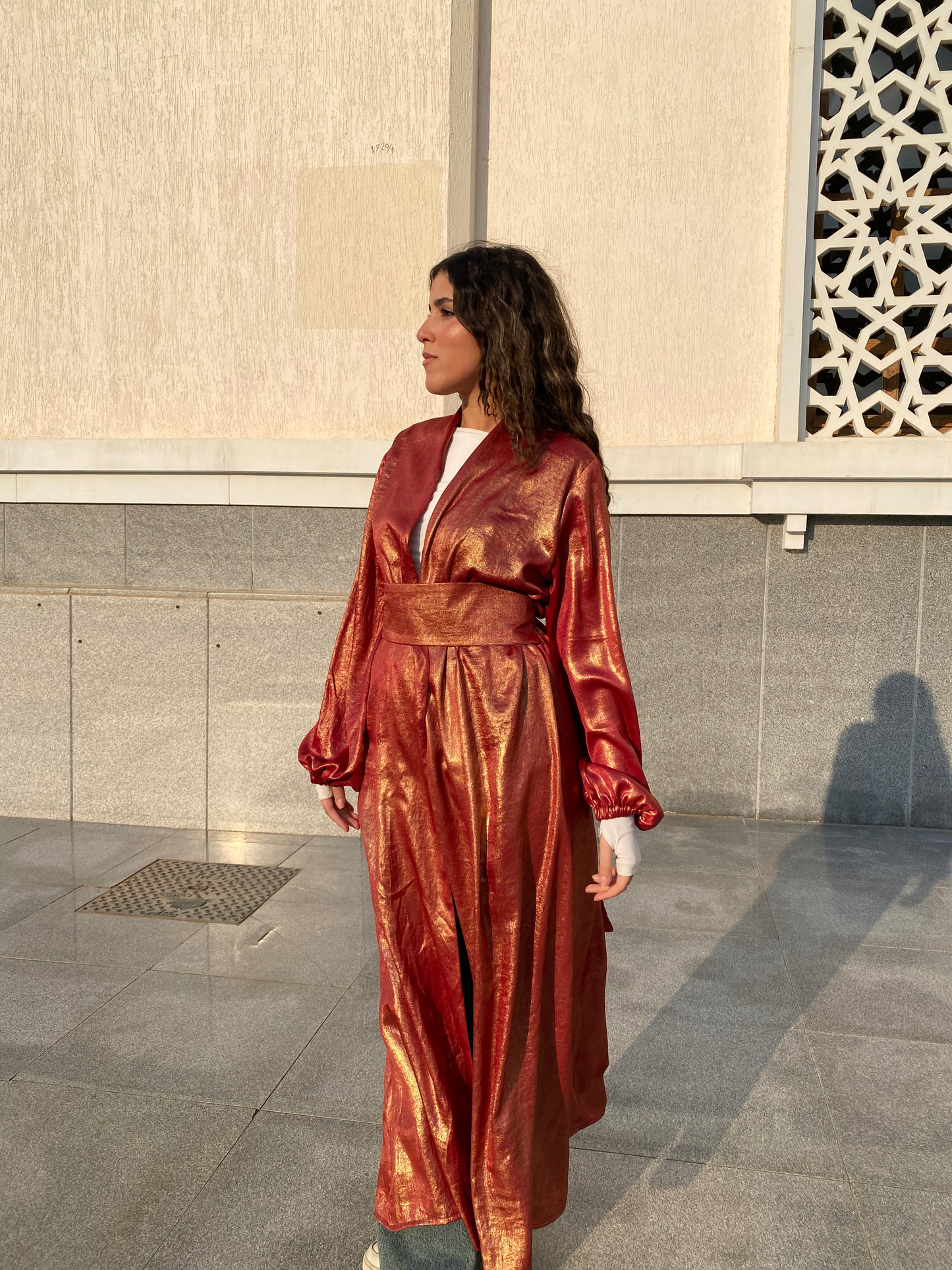 Red Shimmery Kaftan