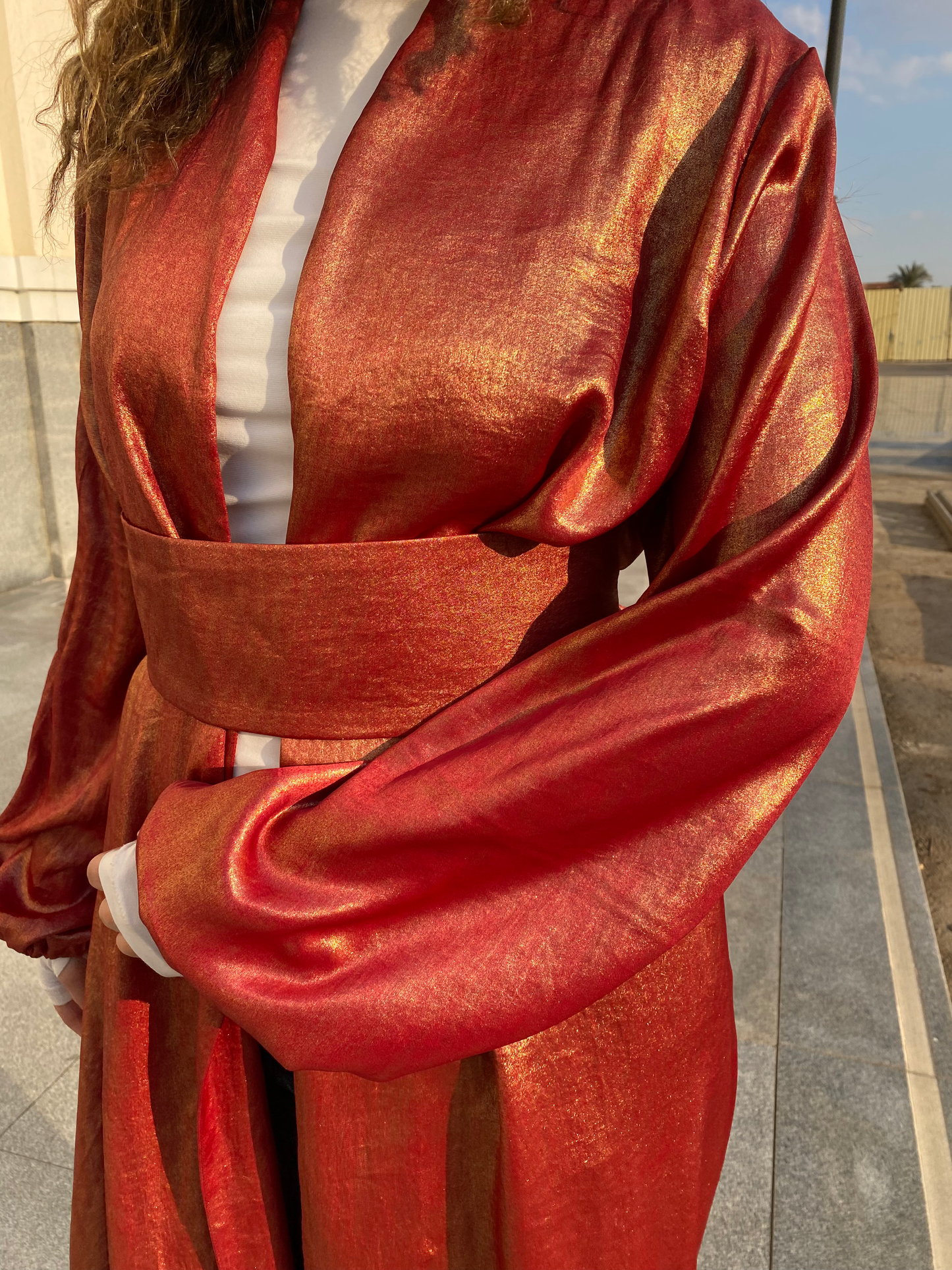 Red Shimmery Kaftan