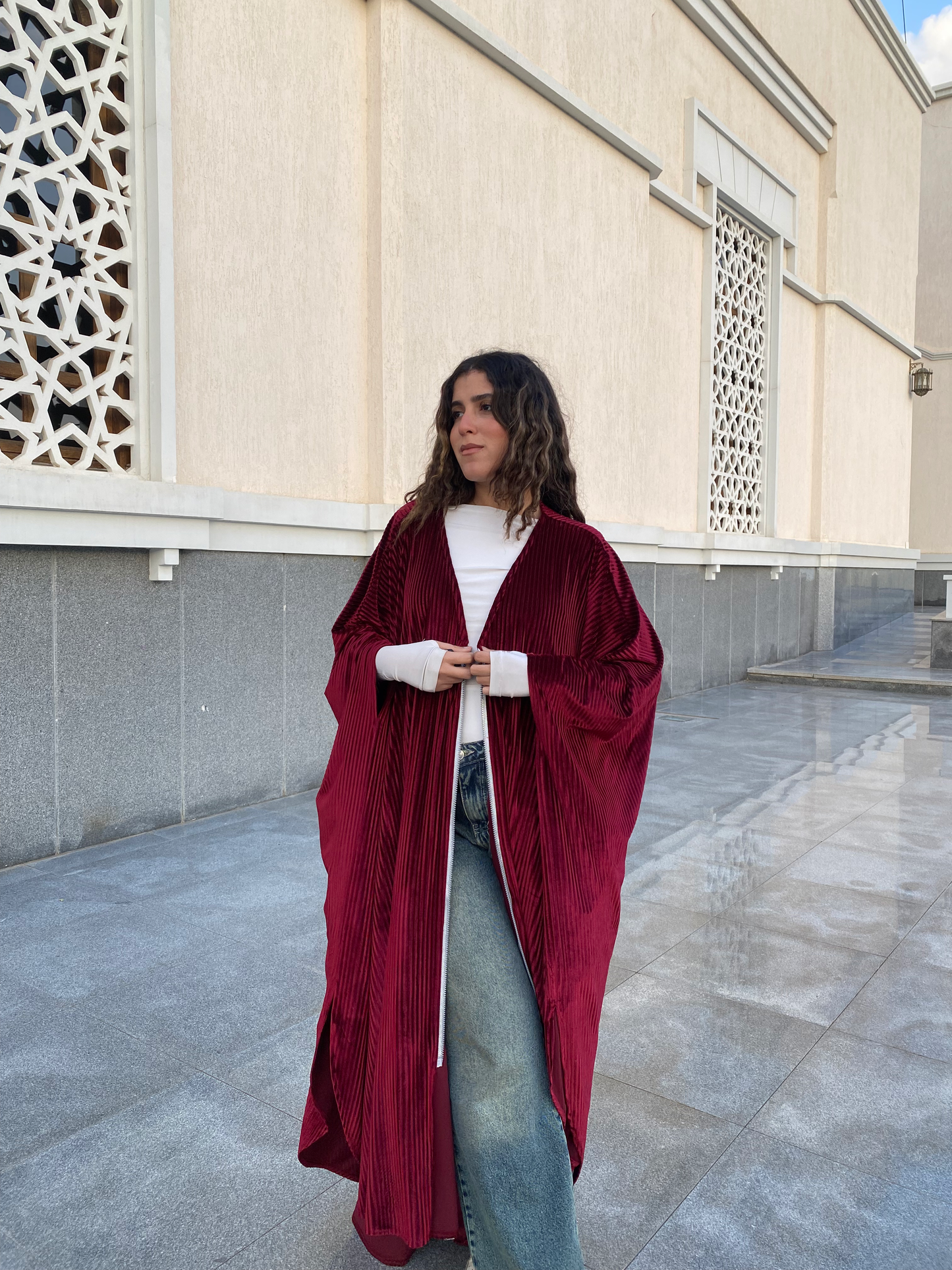 Burgundy Velvet Kaftan