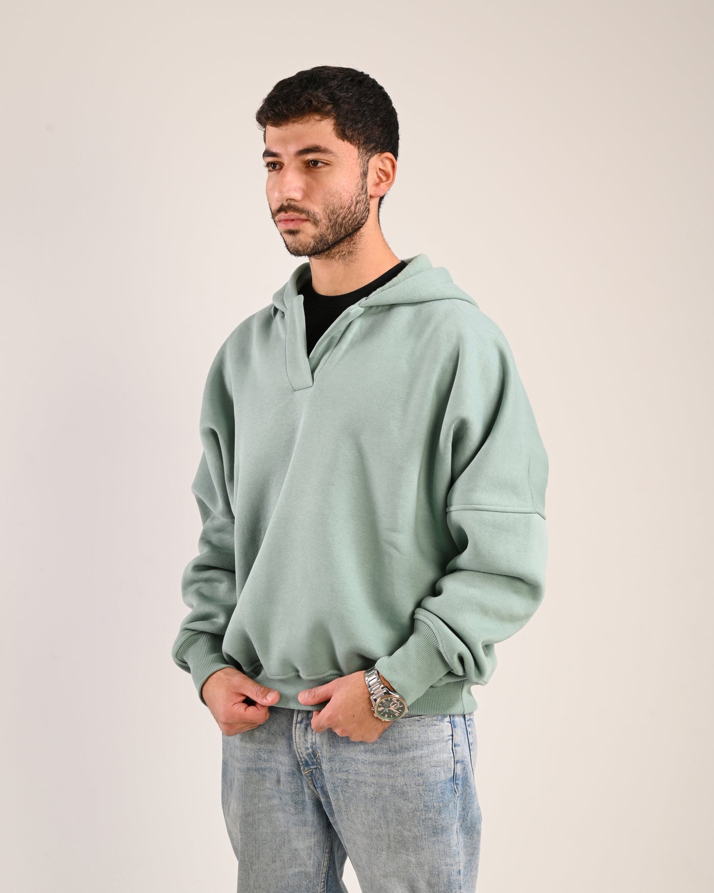 Mint Green V-Neck Hoodie (unisex)